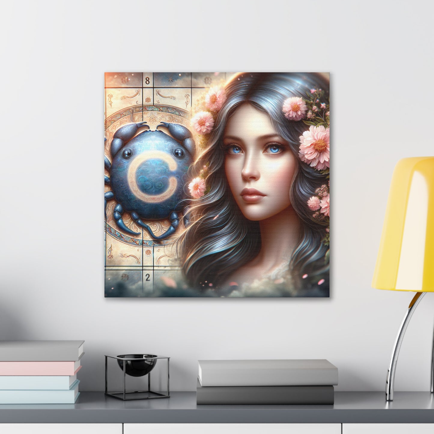 Cancer Woman Astrological Sign Canvas Wall Art