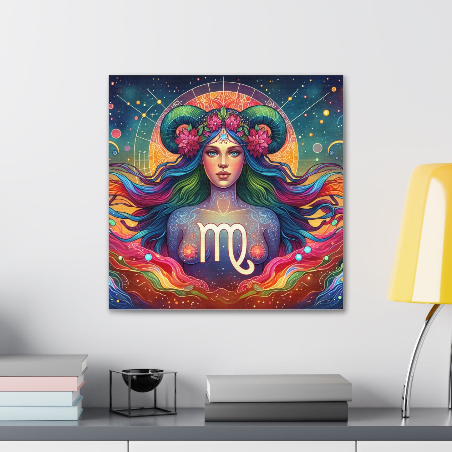 Virgo Woman Astrological Sign Canvas Wall Art