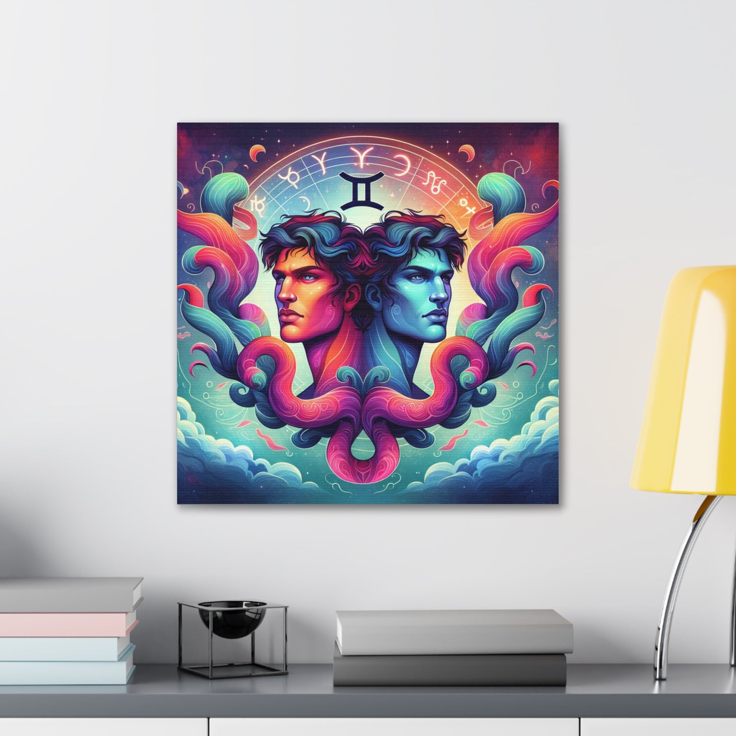 Gemini man Astrological Sign Canvas Wall Art