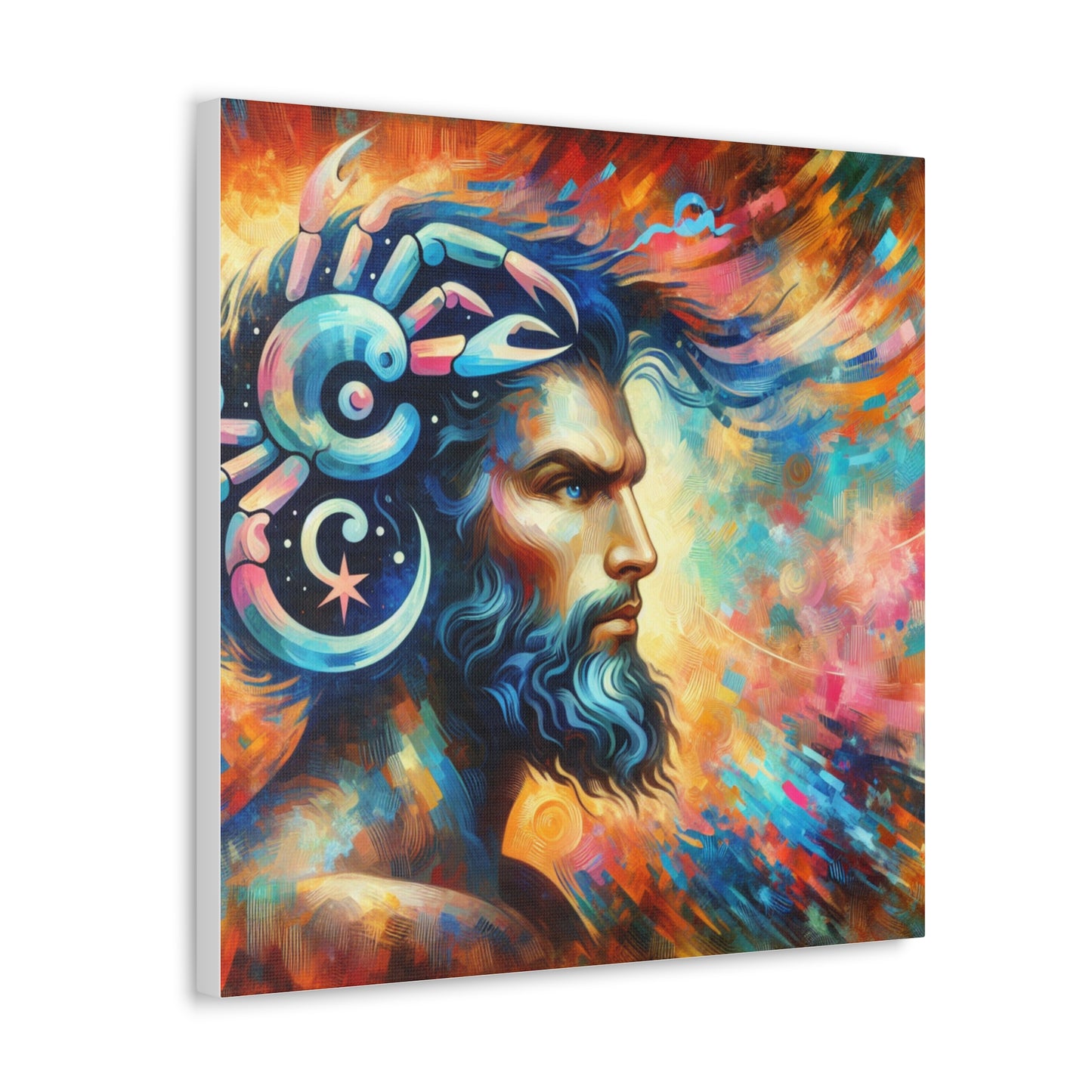 Cancer Man Astrological Sign Canvas Wall Art