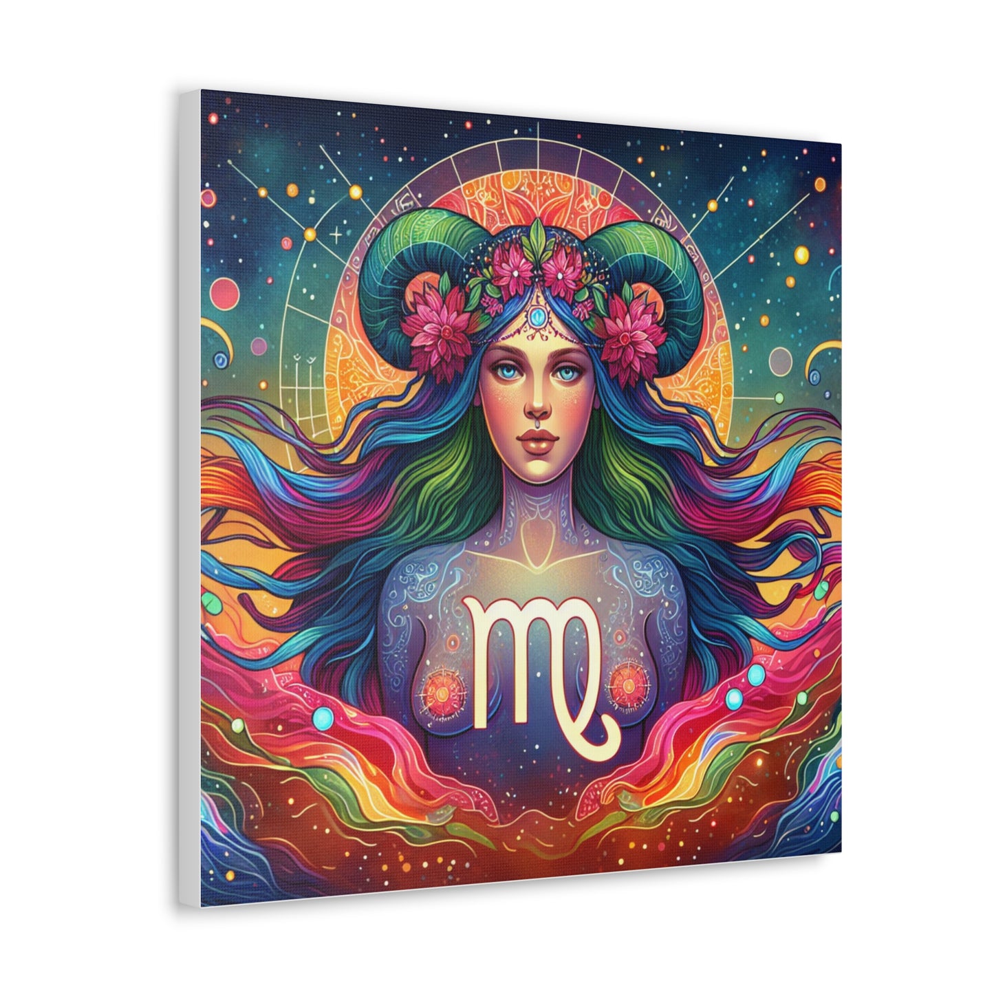 Virgo Woman Astrological Sign Canvas Wall Art