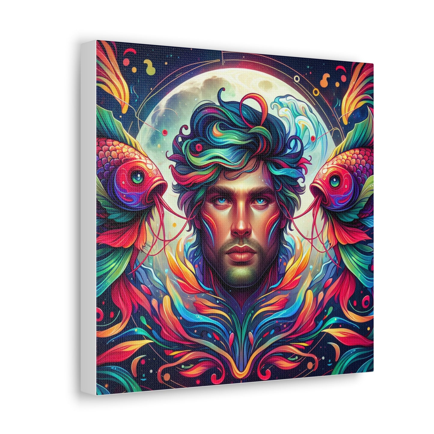 Pisces Man Astrological Sign Canvas Wall Art