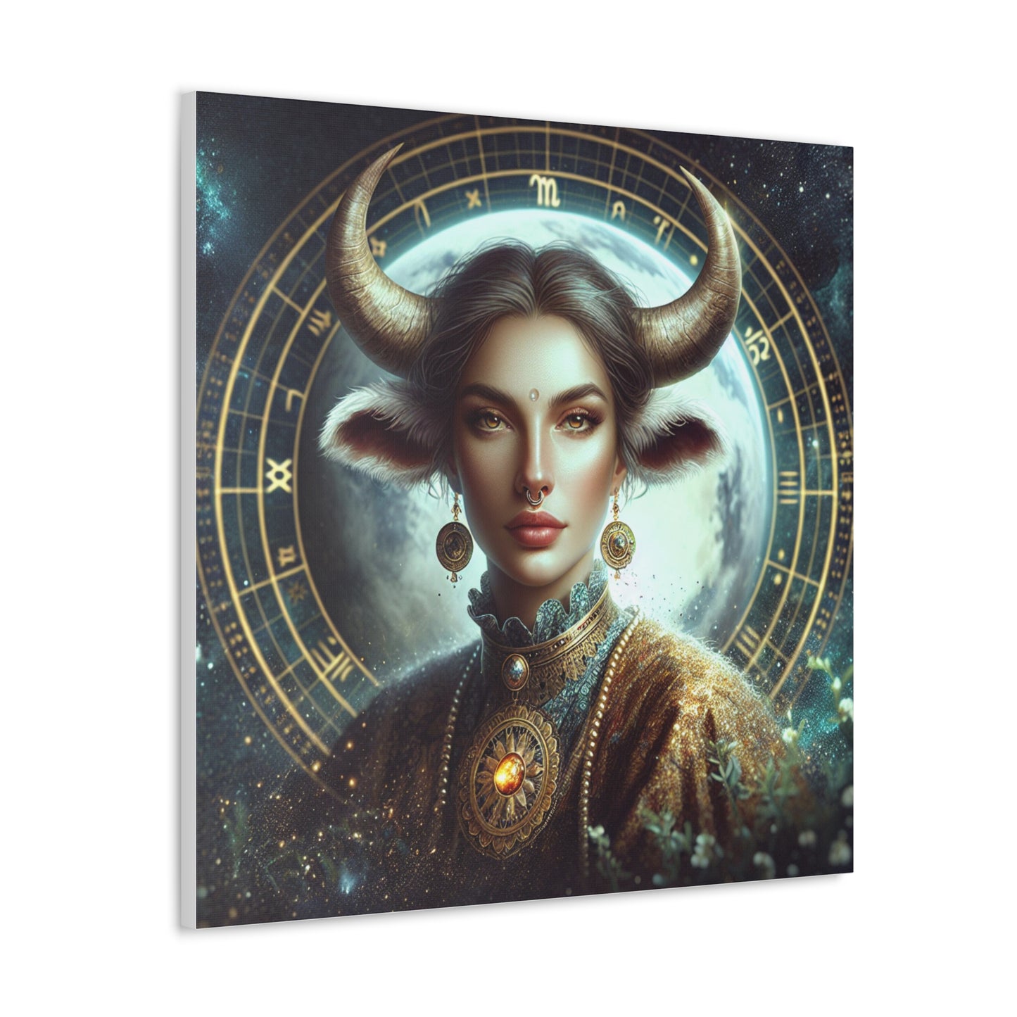 Taurus Woman Astrological Sign Canvas Wall Art