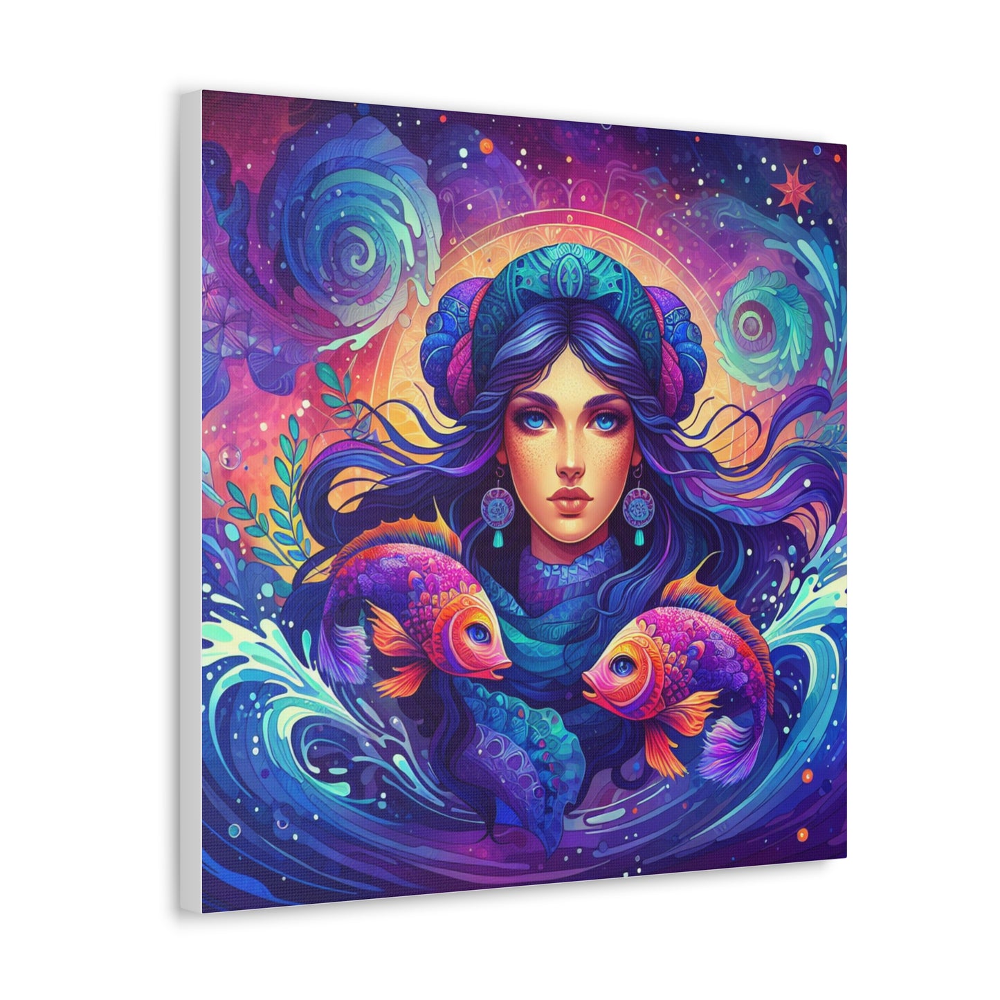 Pisces Woman Astrological Sign Canvas Wall Art