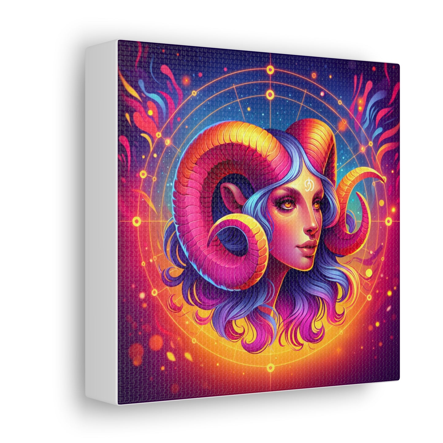 Aries Woman Astrological Sign Canvas Wall Art