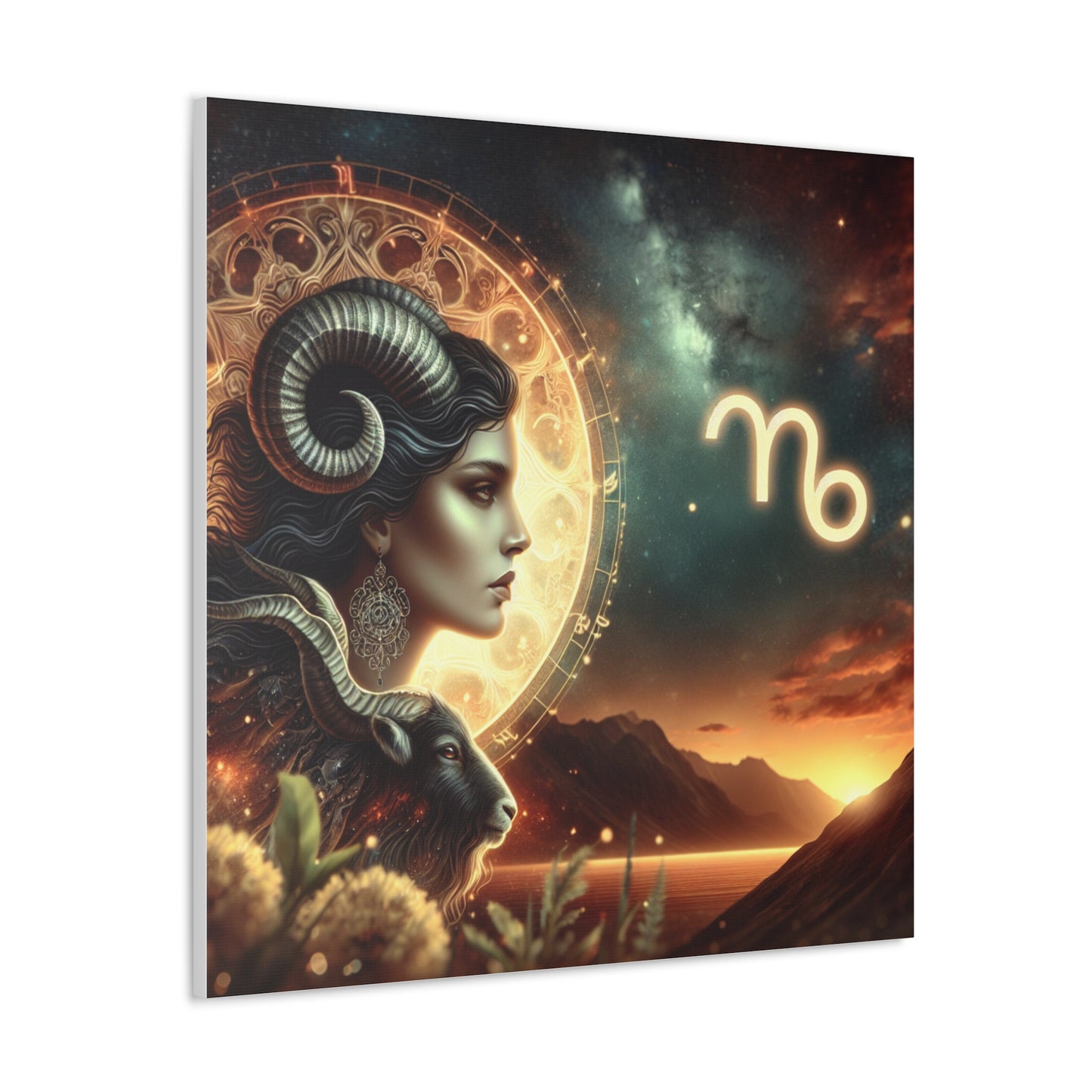 Capricorn Woman Astrological Sign Canvas Wall Art