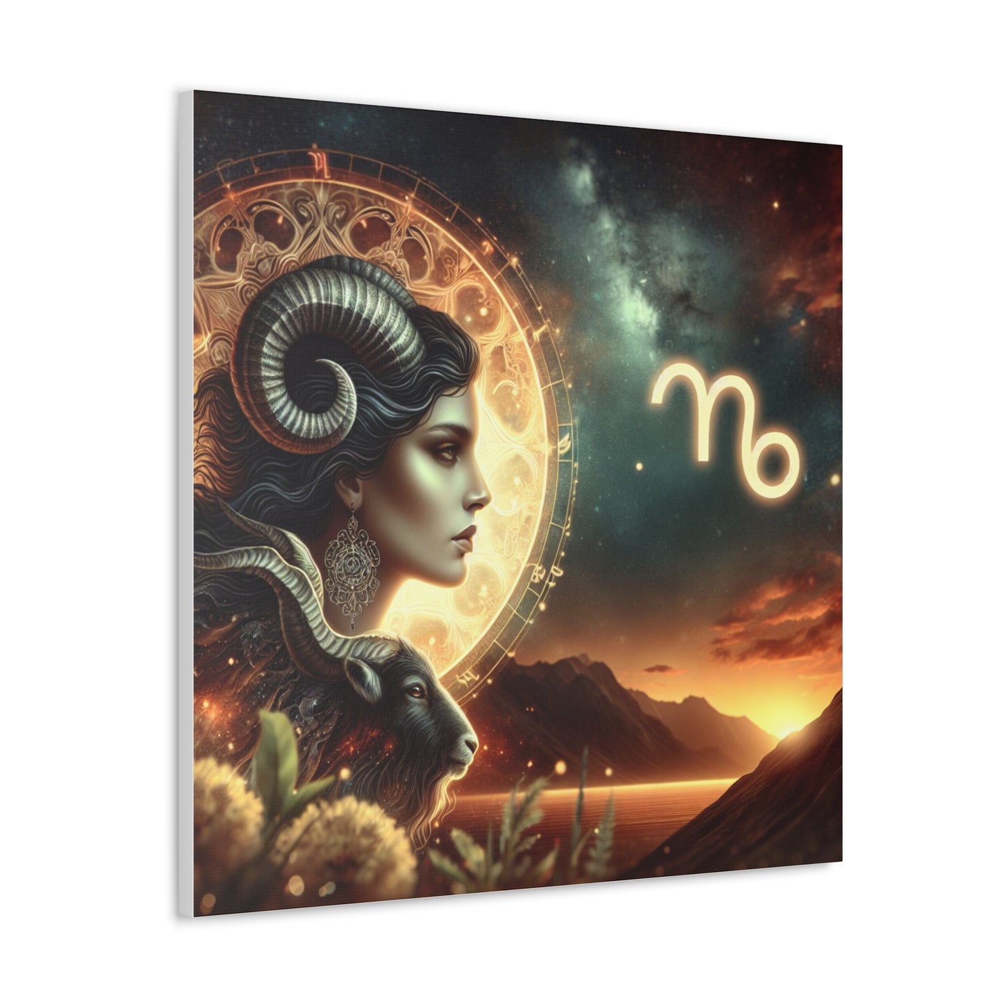 Capricorn Woman Astrological Sign Canvas Wall Art