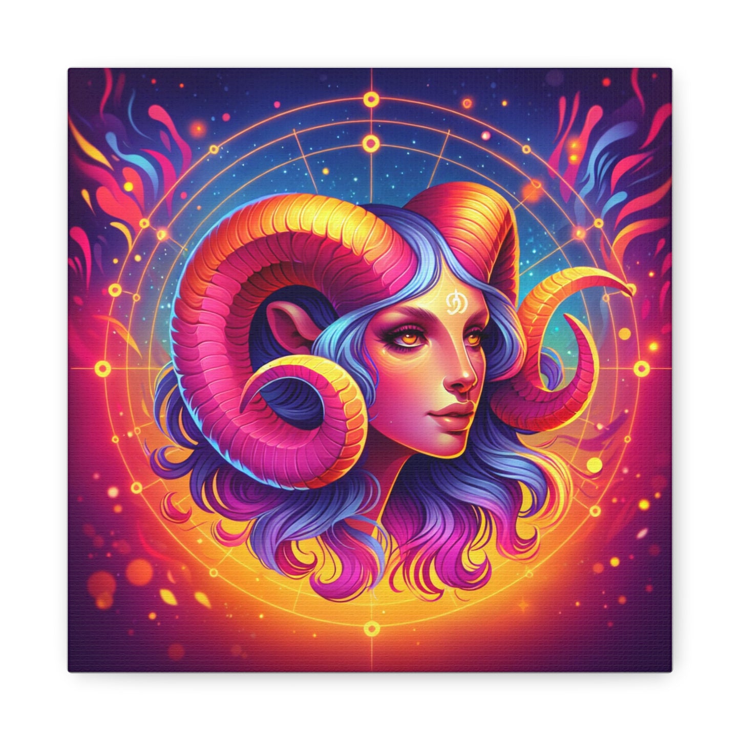 Aries Woman Astrological Sign Canvas Wall Art