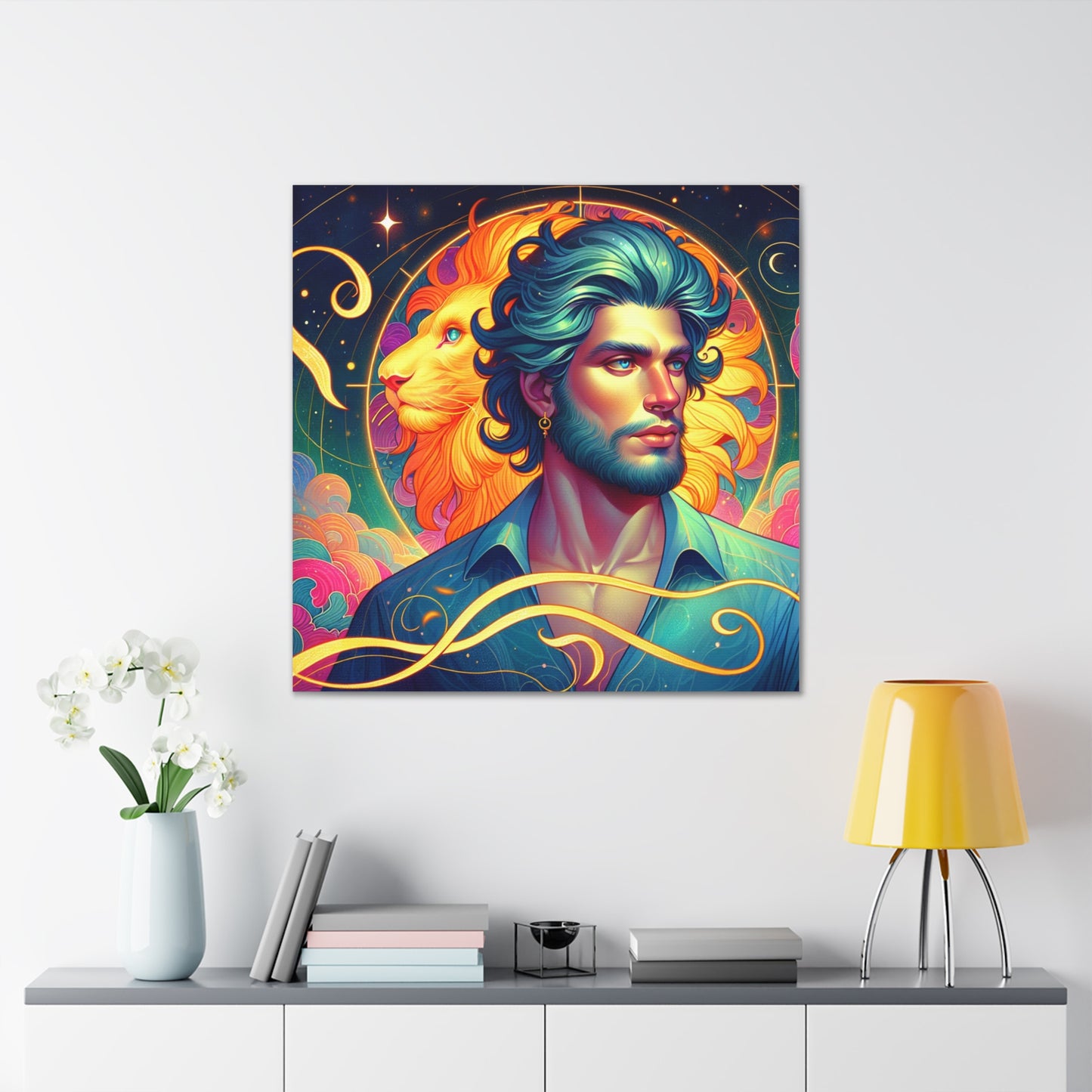 Leo Man Astrological Sign Canvas Wall Art