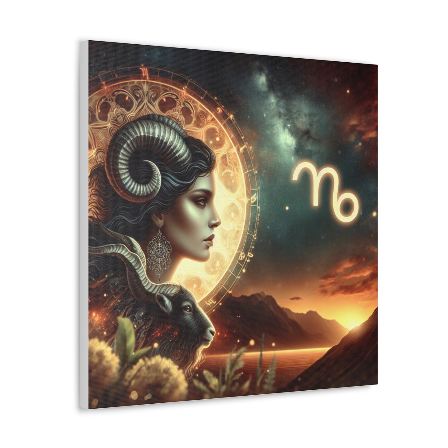 Capricorn Woman Astrological Sign Canvas Wall Art