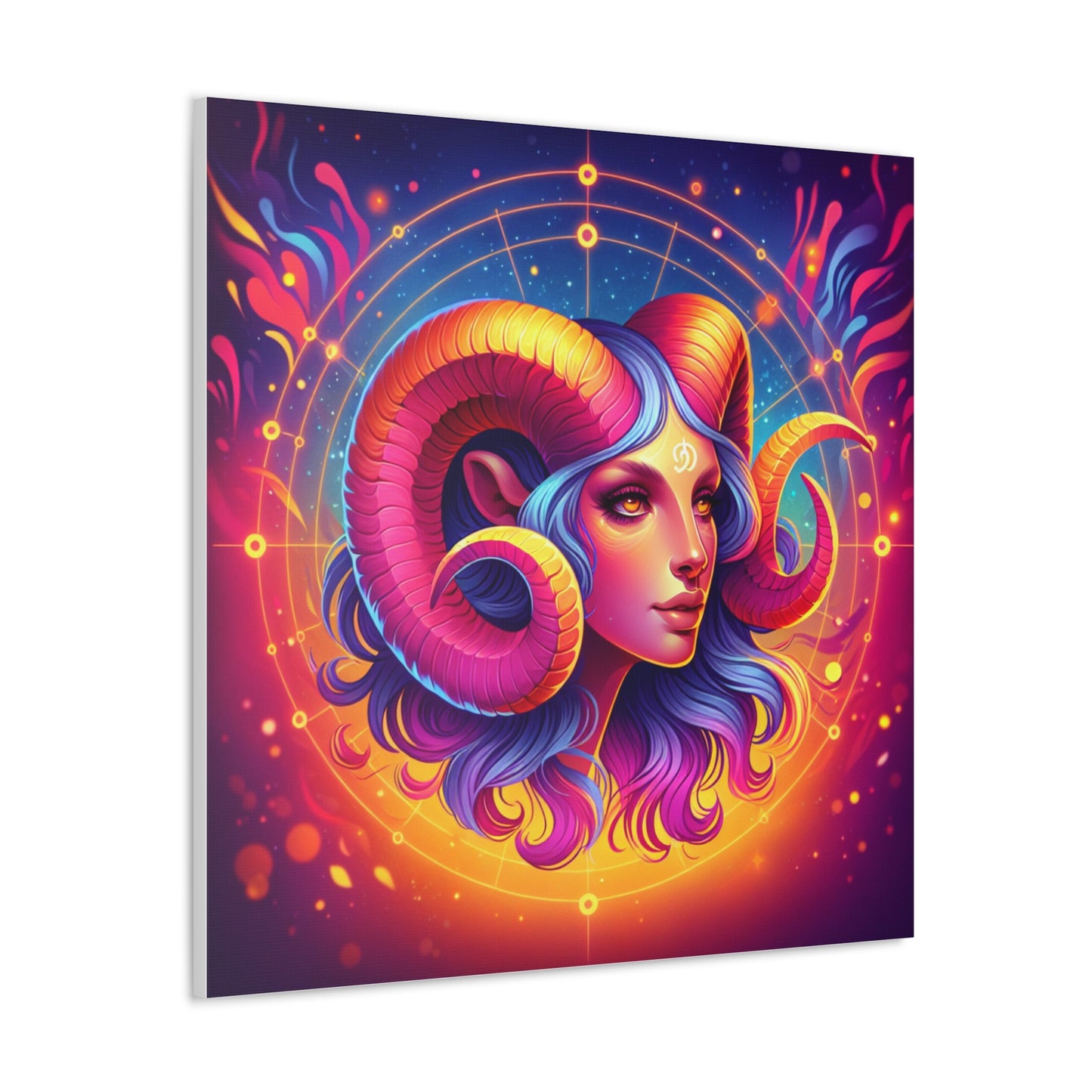 Aries Woman Astrological Sign Canvas Wall Art