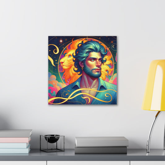 Leo Man Astrological Sign Canvas Wall Art