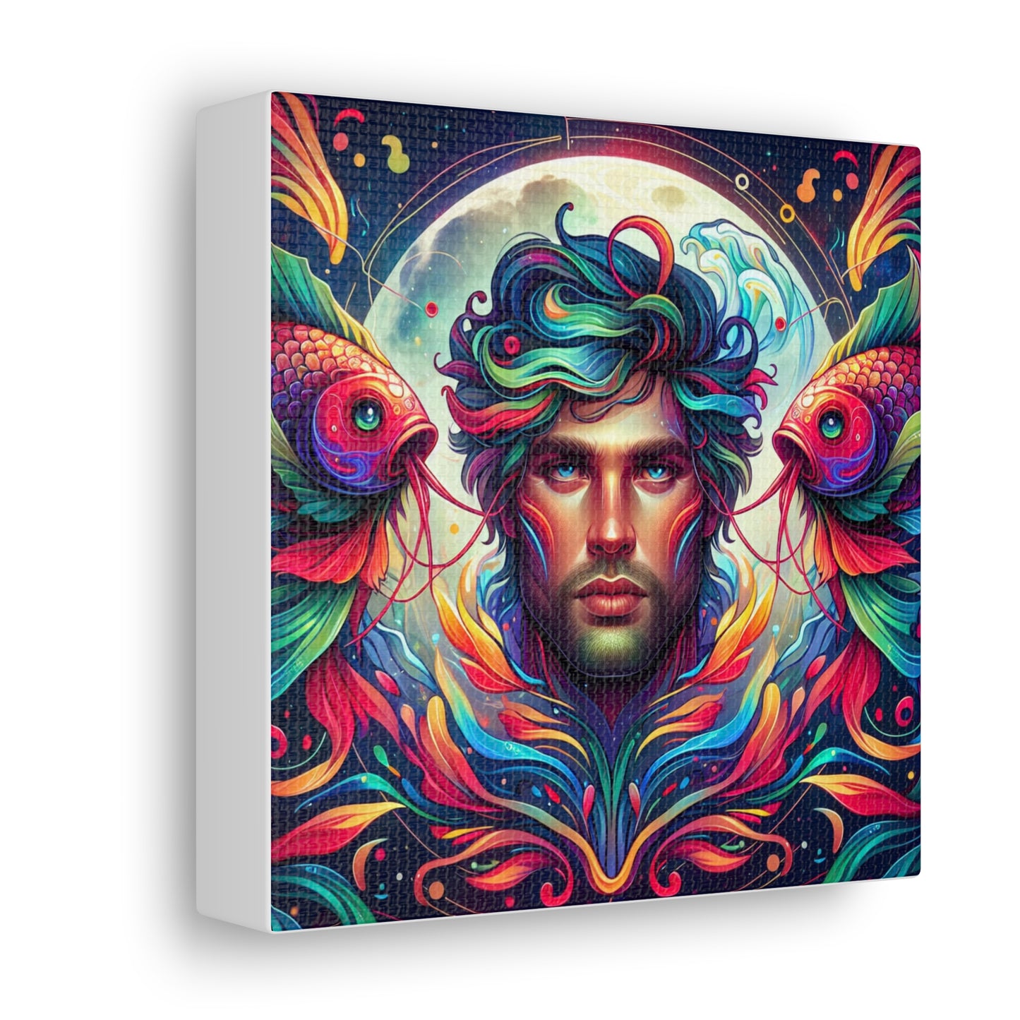 Pisces Man Astrological Sign Canvas Wall Art