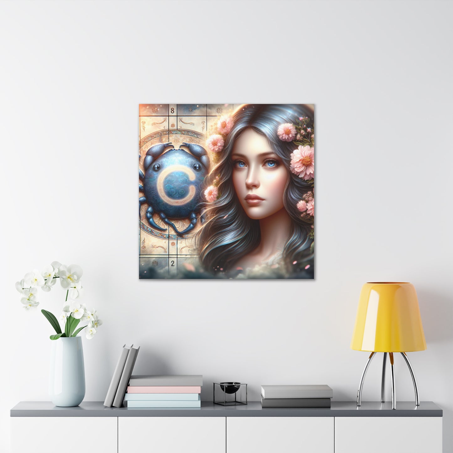 Cancer Woman Astrological Sign Canvas Wall Art