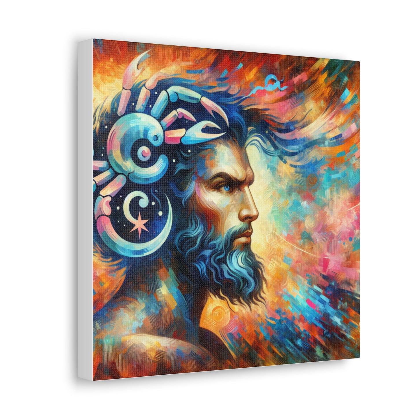 Cancer Man Astrological Sign Canvas Wall Art