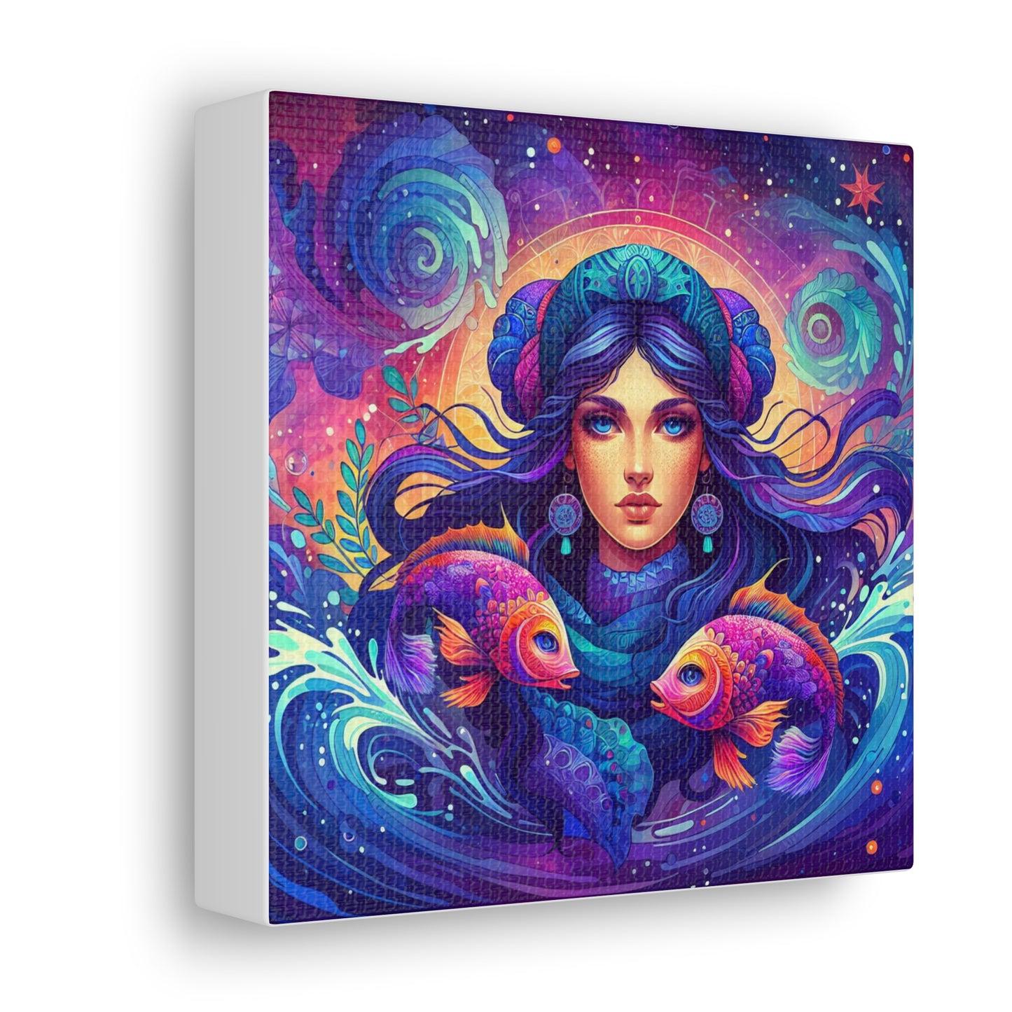 Pisces Woman Astrological Sign Canvas Wall Art