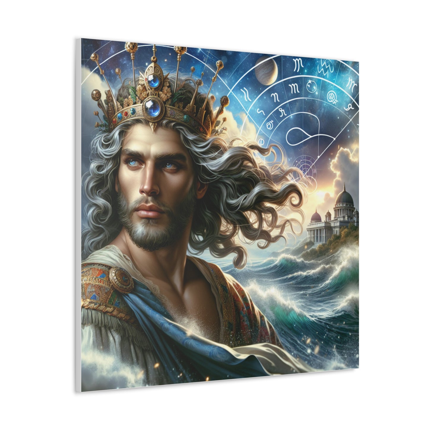 Aquarius Man Astrological Sign Canvas Wall Art