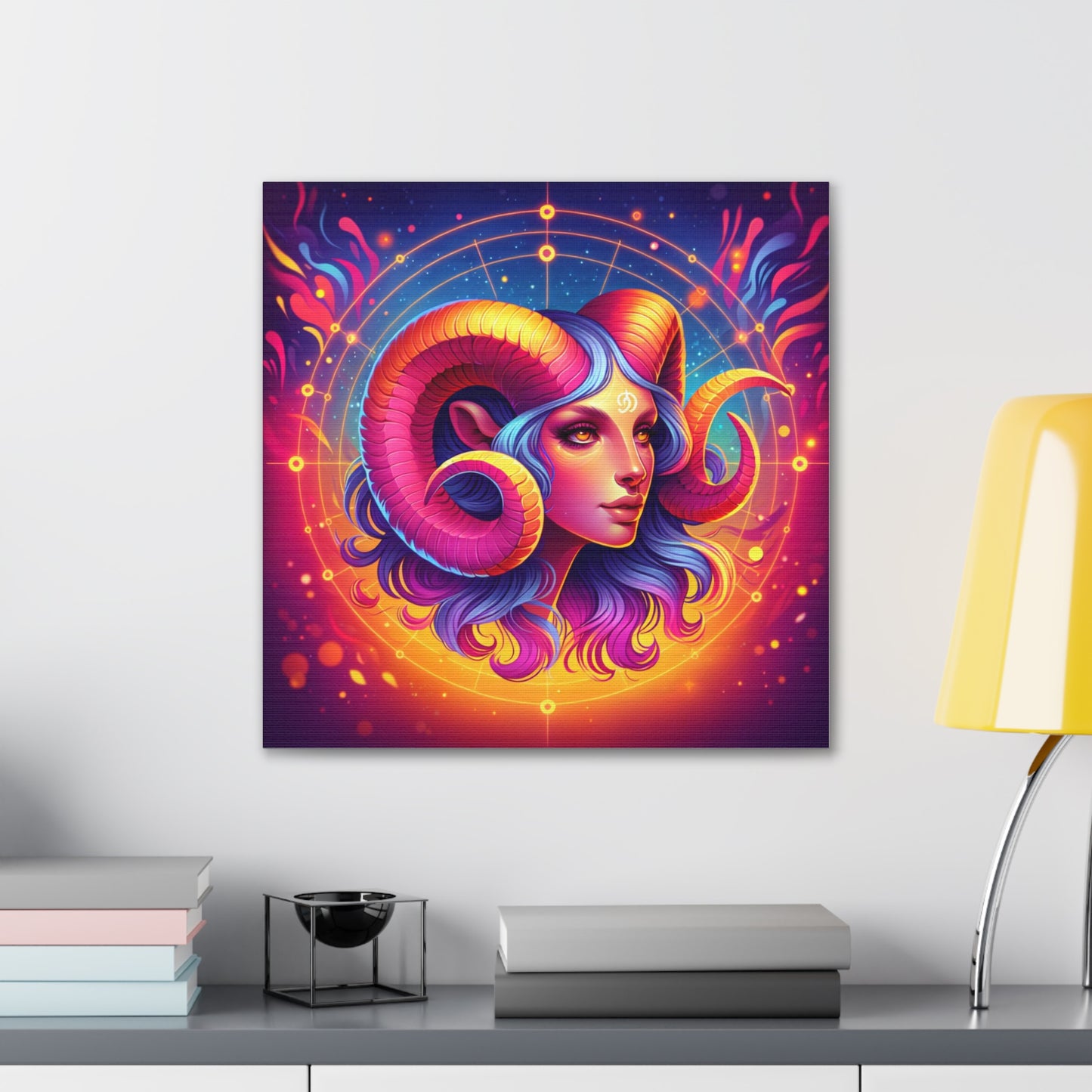 Aries Woman Astrological Sign Canvas Wall Art