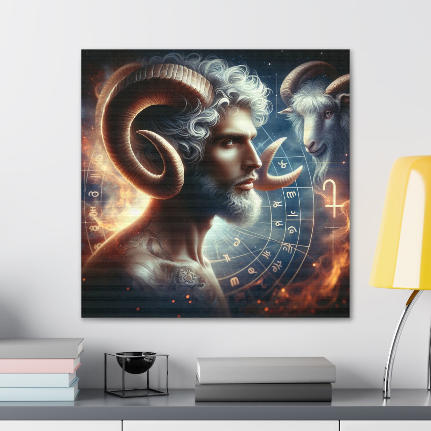 Aries Man Astrological Sign Canvas Wall Art