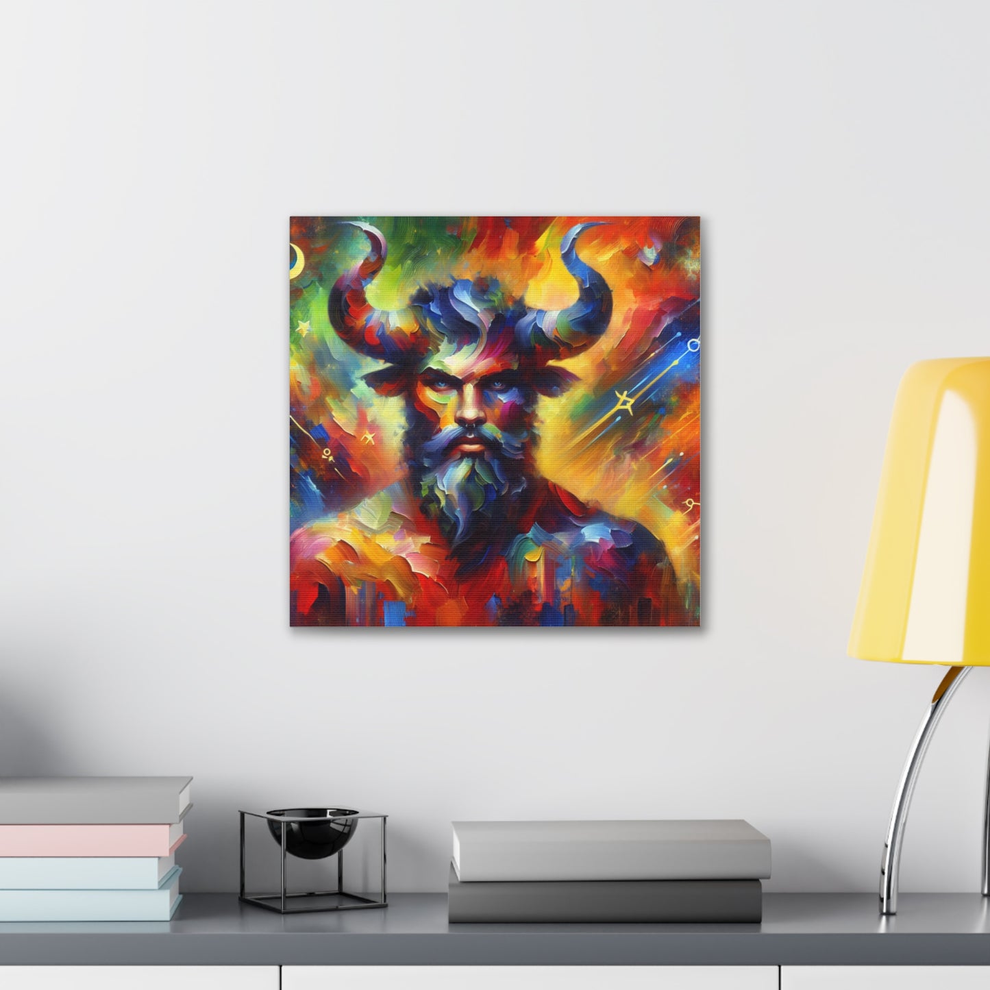 Taurus man Astrological Sign Canvas Wall Art