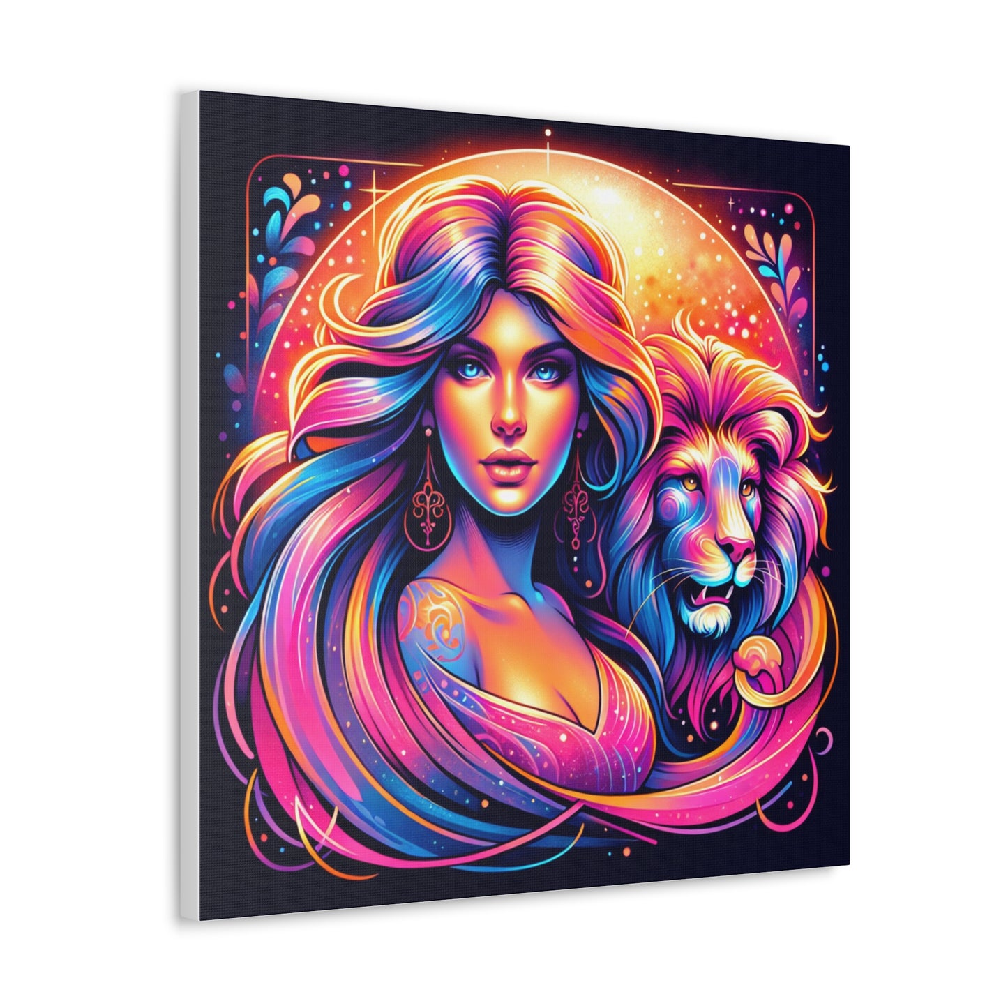 Leo Woman Astrological Sign Canvas Wall Art