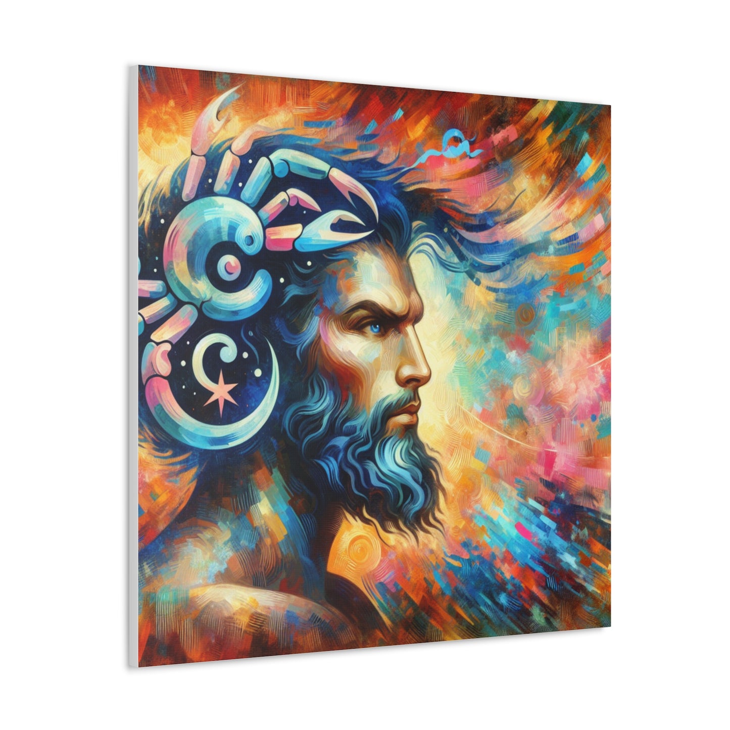 Cancer Man Astrological Sign Canvas Wall Art