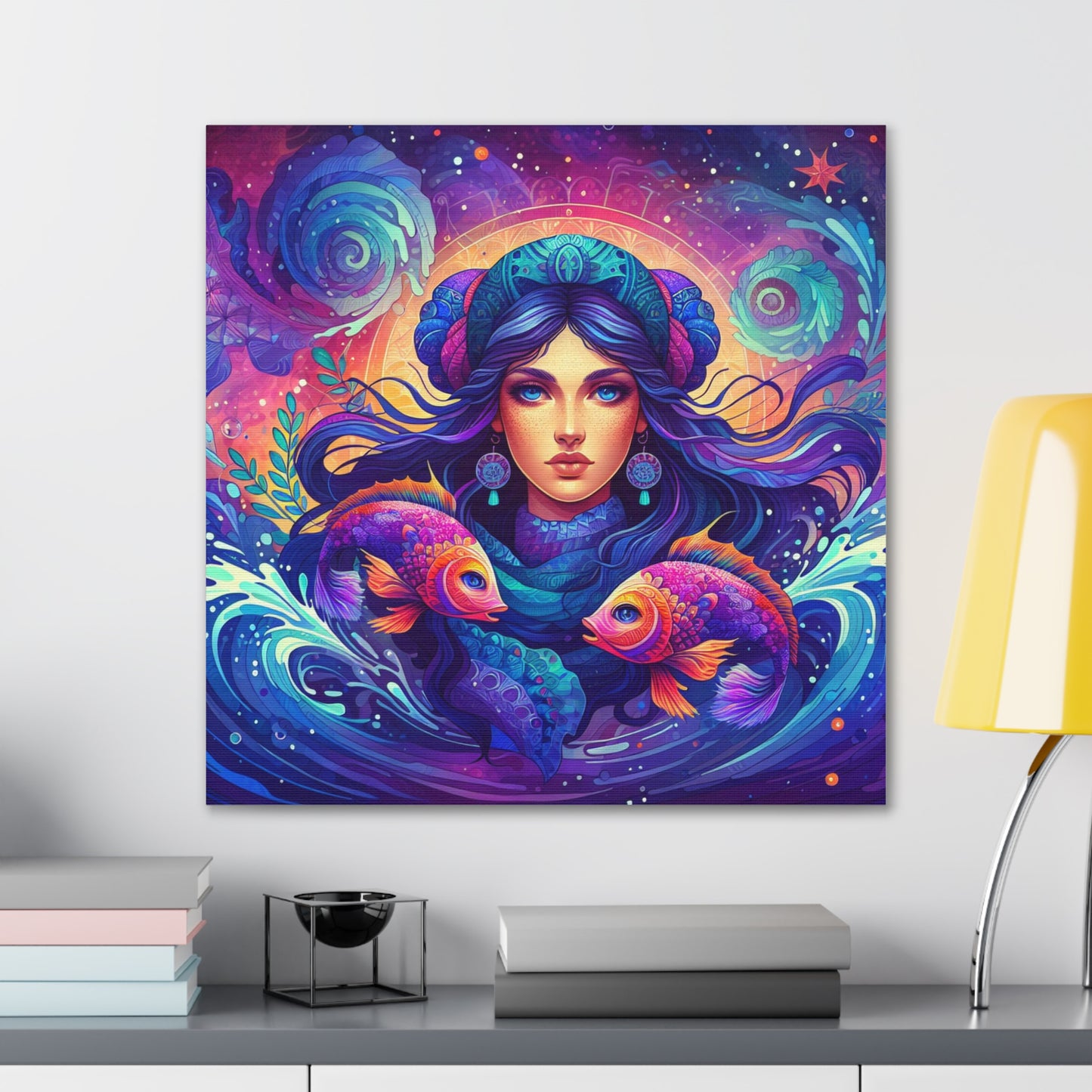 Pisces Woman Astrological Sign Canvas Wall Art