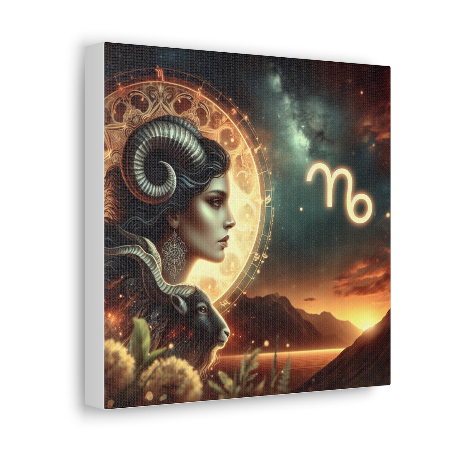 Capricorn Woman Astrological Sign Canvas Wall Art