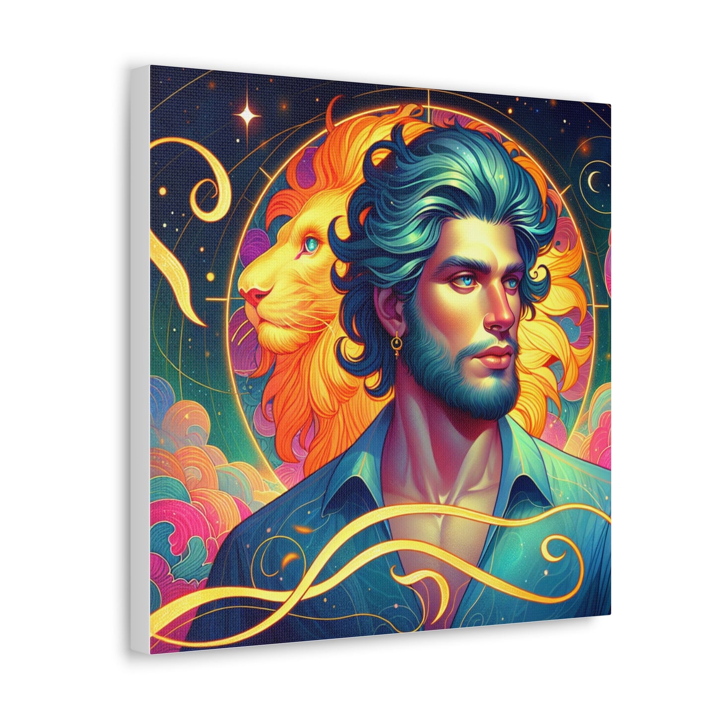 Leo Man Astrological Sign Canvas Wall Art