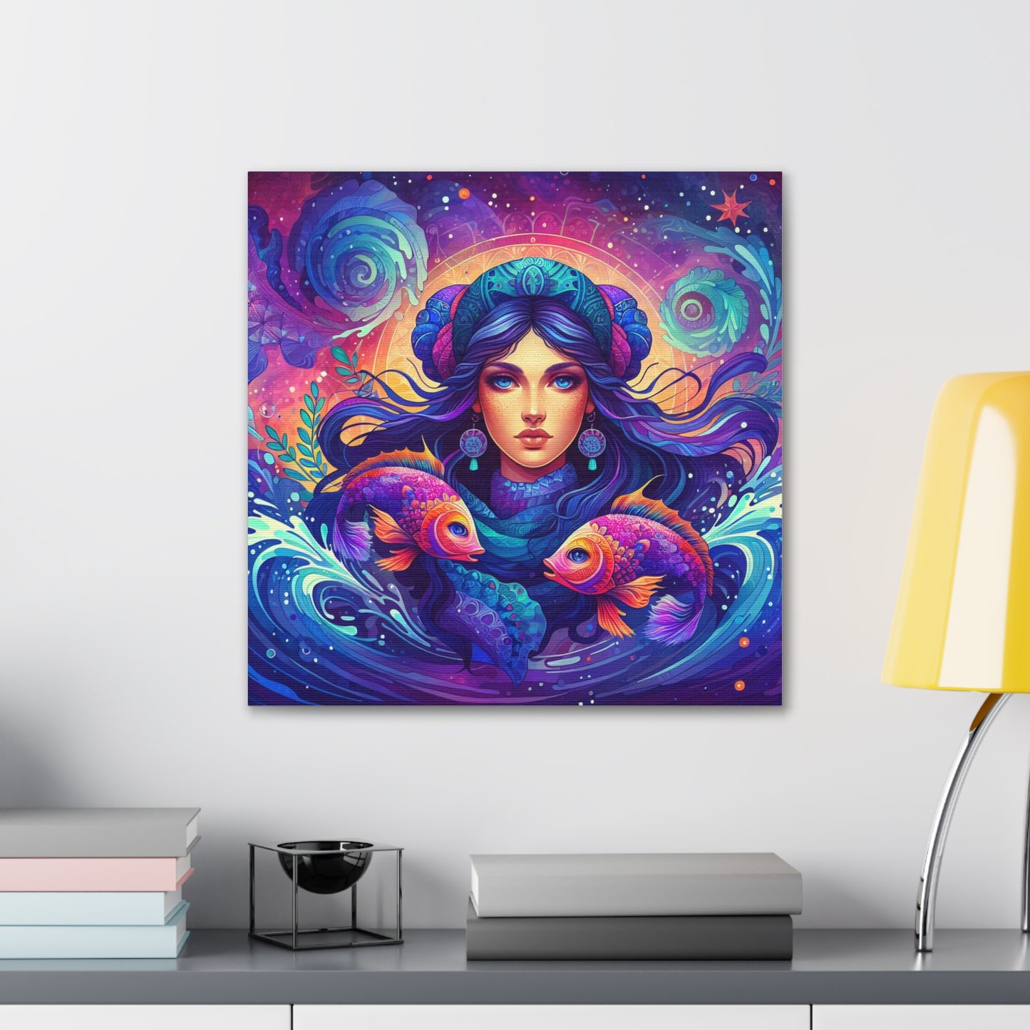 Pisces Woman Astrological Sign Canvas Wall Art