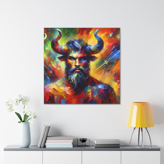 Taurus man Astrological Sign Canvas Wall Art