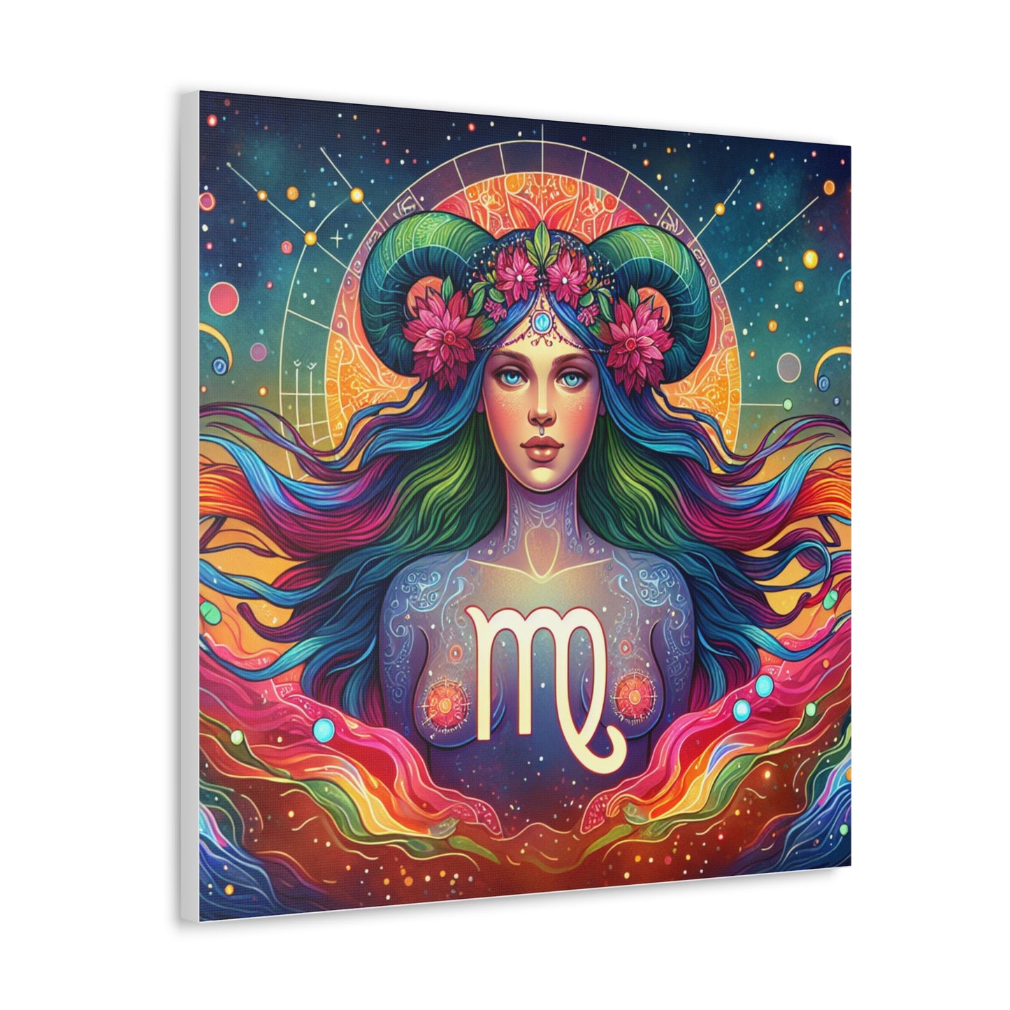 Virgo Woman Astrological Sign Canvas Wall Art