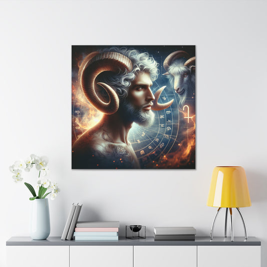 Aries Man Astrological Sign Canvas Wall Art