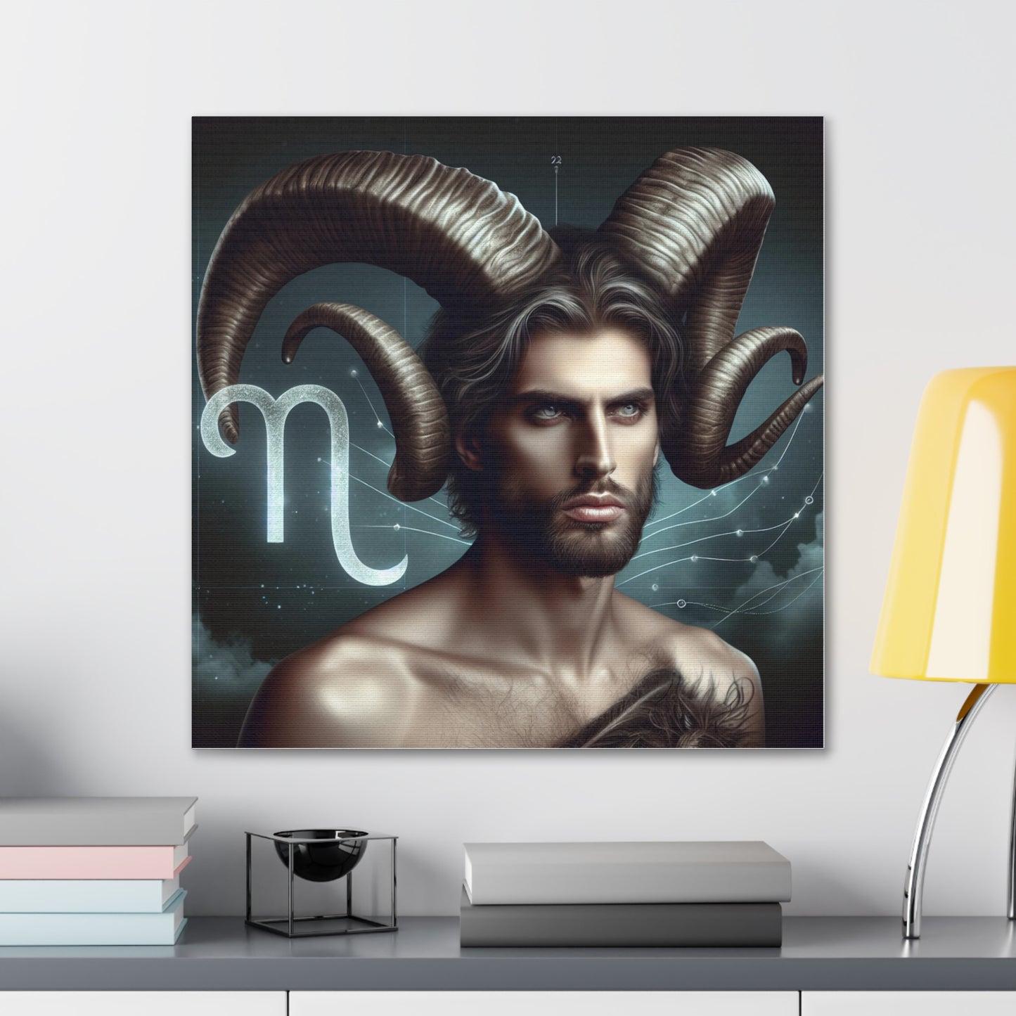 Capricorn Man Astrological Sign Canvas Wall Art