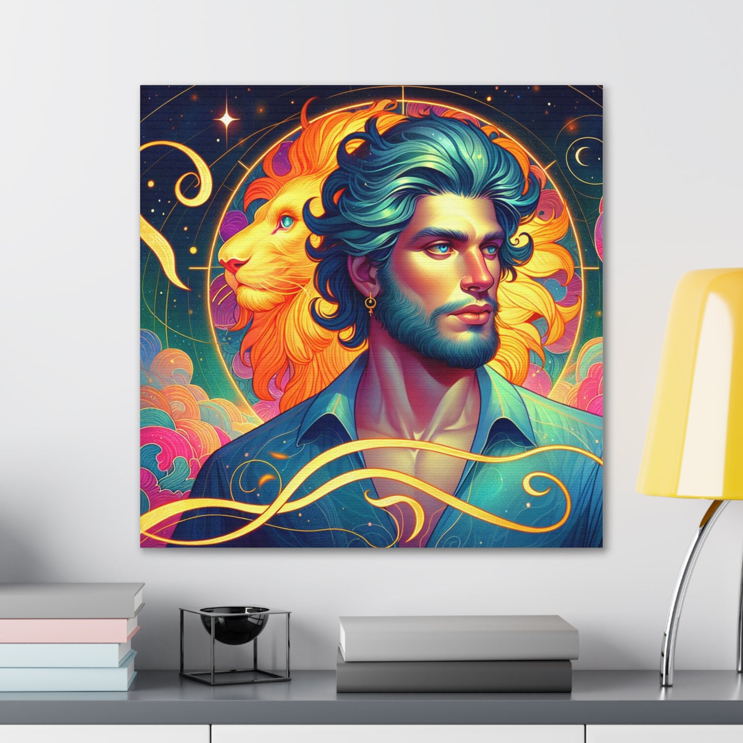 Leo Man Astrological Sign Canvas Wall Art