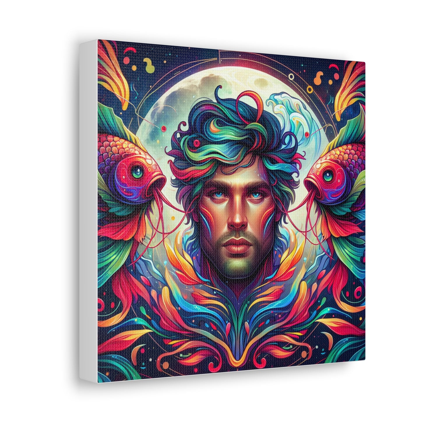 Pisces Man Astrological Sign Canvas Wall Art