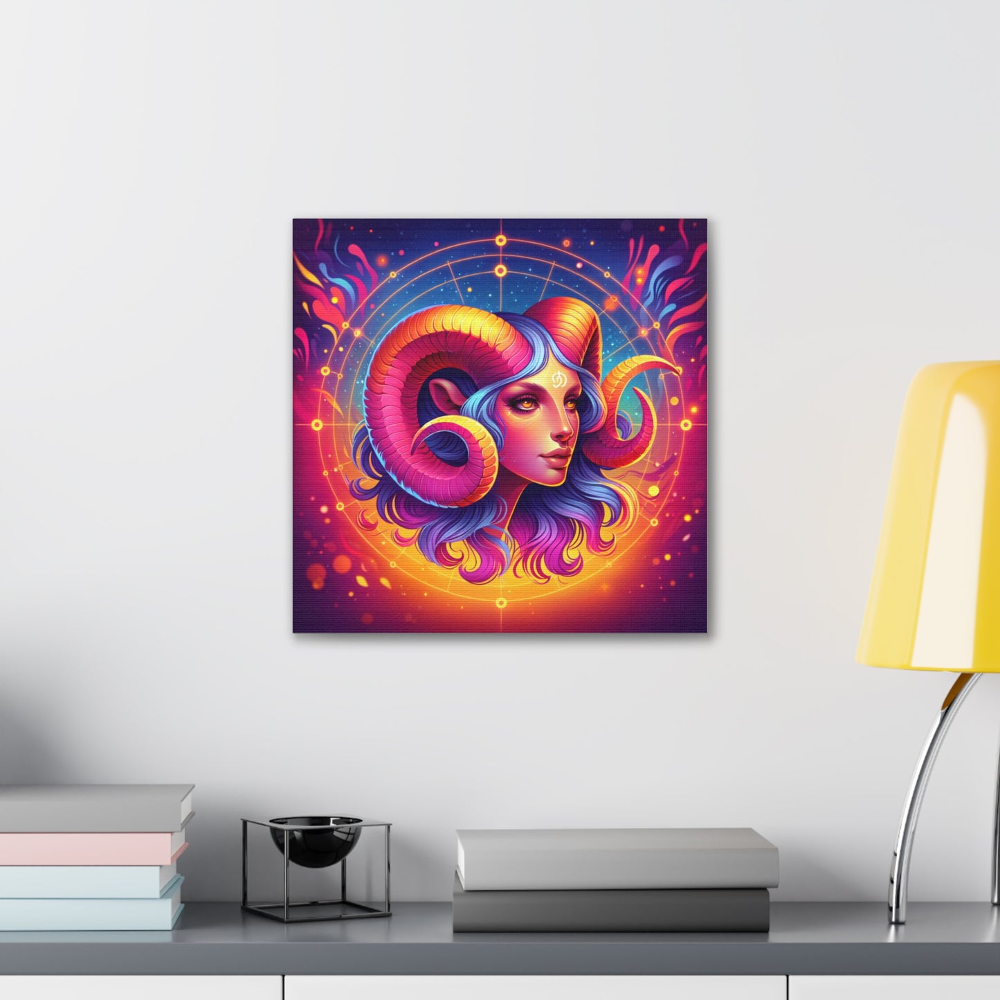 Aries Woman Astrological Sign Canvas Wall Art