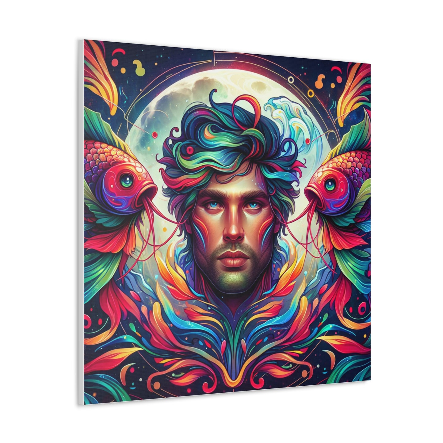 Pisces Man Astrological Sign Canvas Wall Art