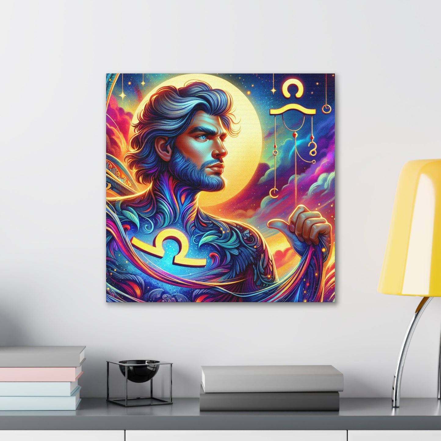 Libra Man Astrological Sign Canvas Wall Art