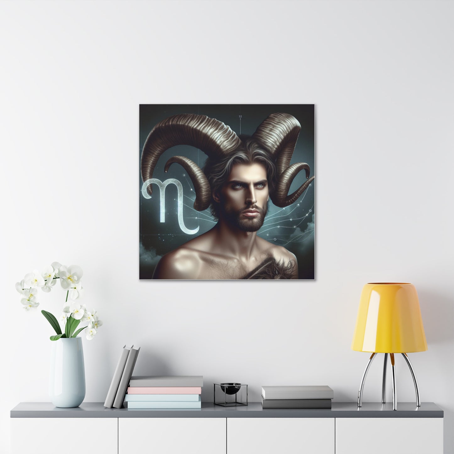 Capricorn Man Astrological Sign Canvas Wall Art