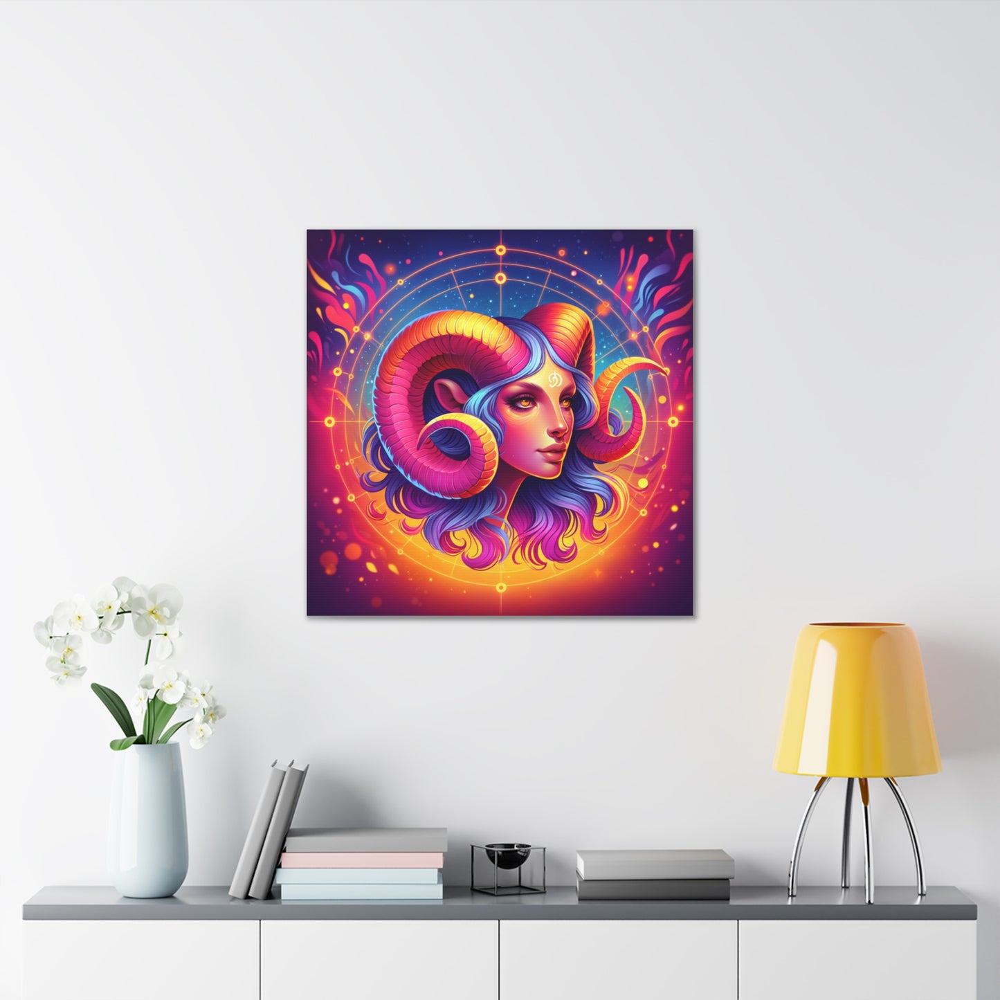 Aries Woman Astrological Sign Canvas Wall Art