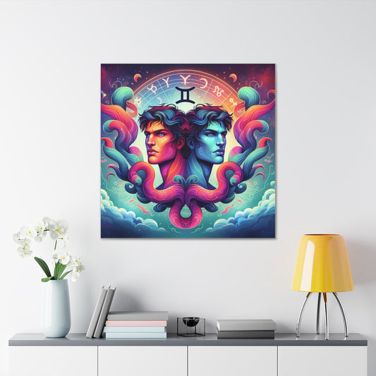 Gemini man Astrological Sign Canvas Wall Art