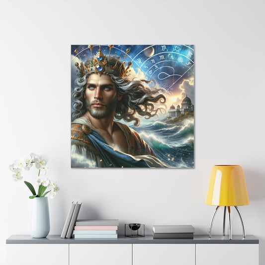 Aquarius Man Astrological Sign Canvas Wall Art