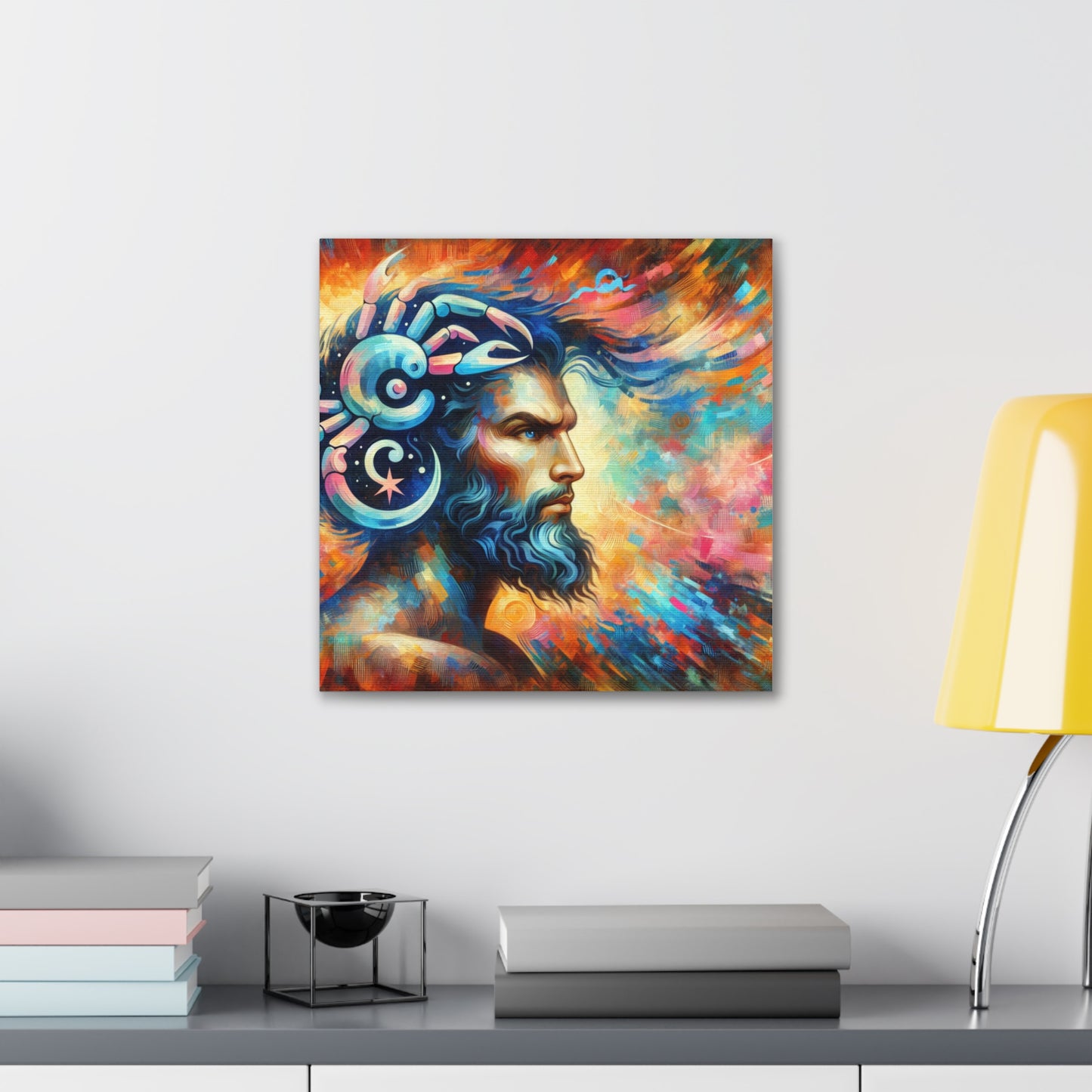 Cancer Man Astrological Sign Canvas Wall Art