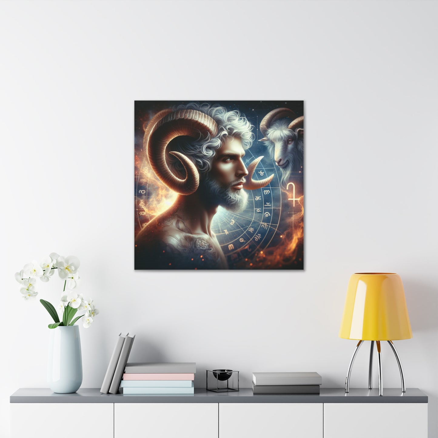 Aries Man Astrological Sign Canvas Wall Art