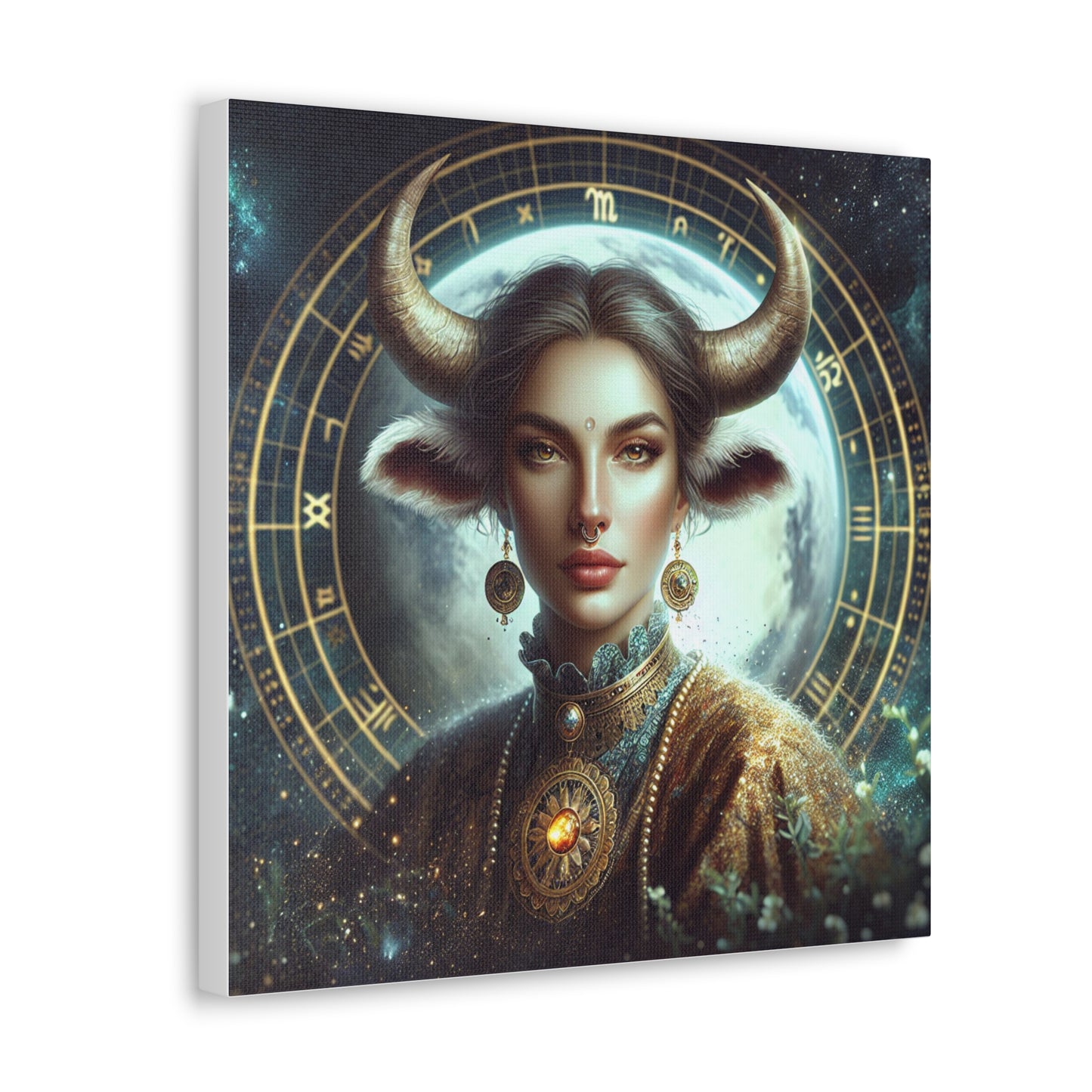 Taurus Woman Astrological Sign Canvas Wall Art