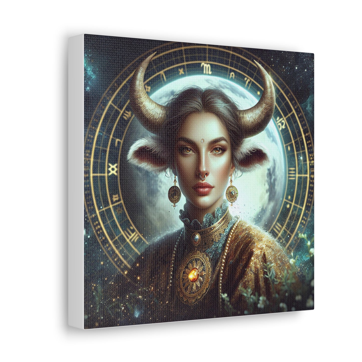 Taurus Woman Astrological Sign Canvas Wall Art