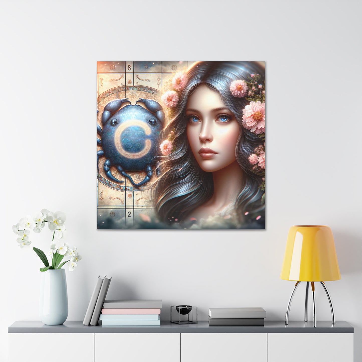 Cancer Woman Astrological Sign Canvas Wall Art