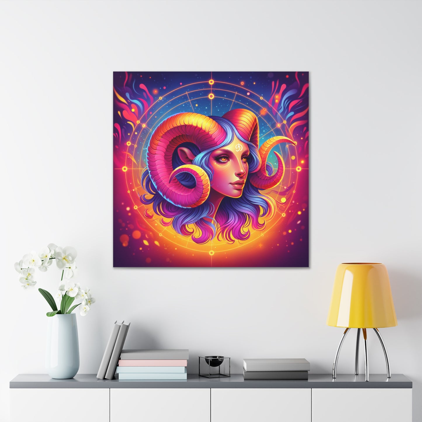 Aries Woman Astrological Sign Canvas Wall Art