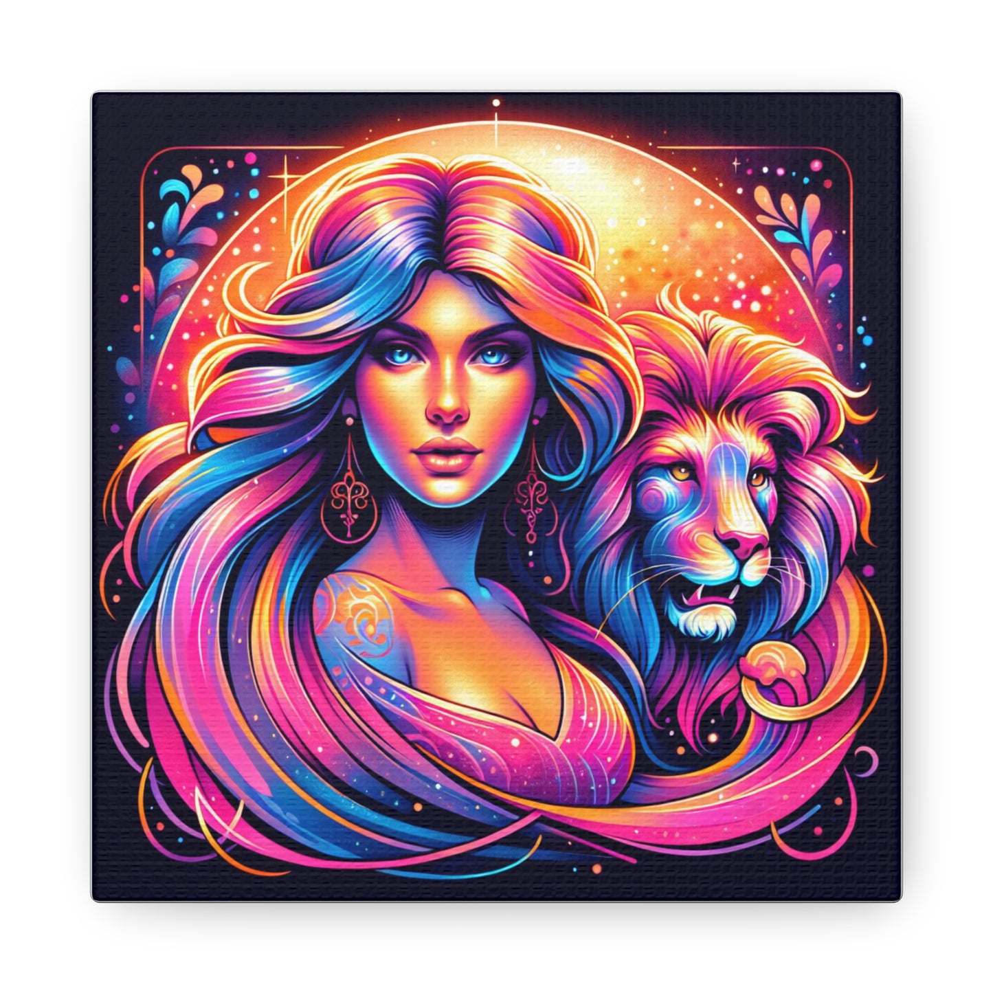 Leo Woman Astrological Sign Canvas Wall Art